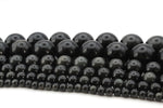 Natural Black Obsidian Round Smooth Gemstone Beads 16" Strand