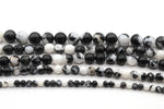 Black White Zebra Jasper Round, 16 inches Strand
