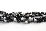 Black White Zebra Jasper Round, 16 inches Strand