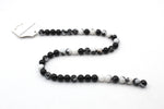 Black White Zebra Jasper Round, 16 inches Strand