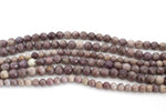 Chinese Lapidolite Stone Round Gemstone Beads 16" Strand