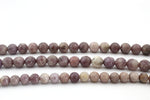 Chinese Lapidolite Stone Round Gemstone Beads 16" Strand