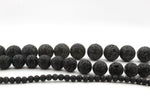 Lava Stone Round Gemstone Beads 16" Strand