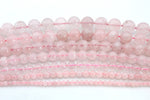 Rose Quartz Round Smooth Gemstone Beads 16" Strand