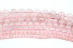 Rose Quartz Round Smooth Gemstone Beads 16" Strand