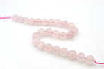 Rose Quartz Round Smooth Gemstone Beads 16" Strand