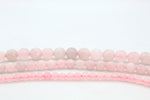 Rose Quartz Round Faceted Gemstone Beads 16" Strand