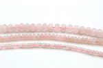 Rose Quartz Rondelle Smooth Gemstone Beads 16" Strand