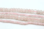 Rose Quartz Roundelle Faceted Gemstone Beads 16" Strand