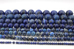 Lapis Lazuli Round Gemstone Beads 16" Strand