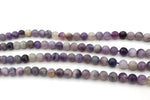 Purple Flower Flourite Round Gemstone Beads 16" Strand