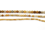 Yellow Jade Round Faceted Gemstone Beads 16" Strand