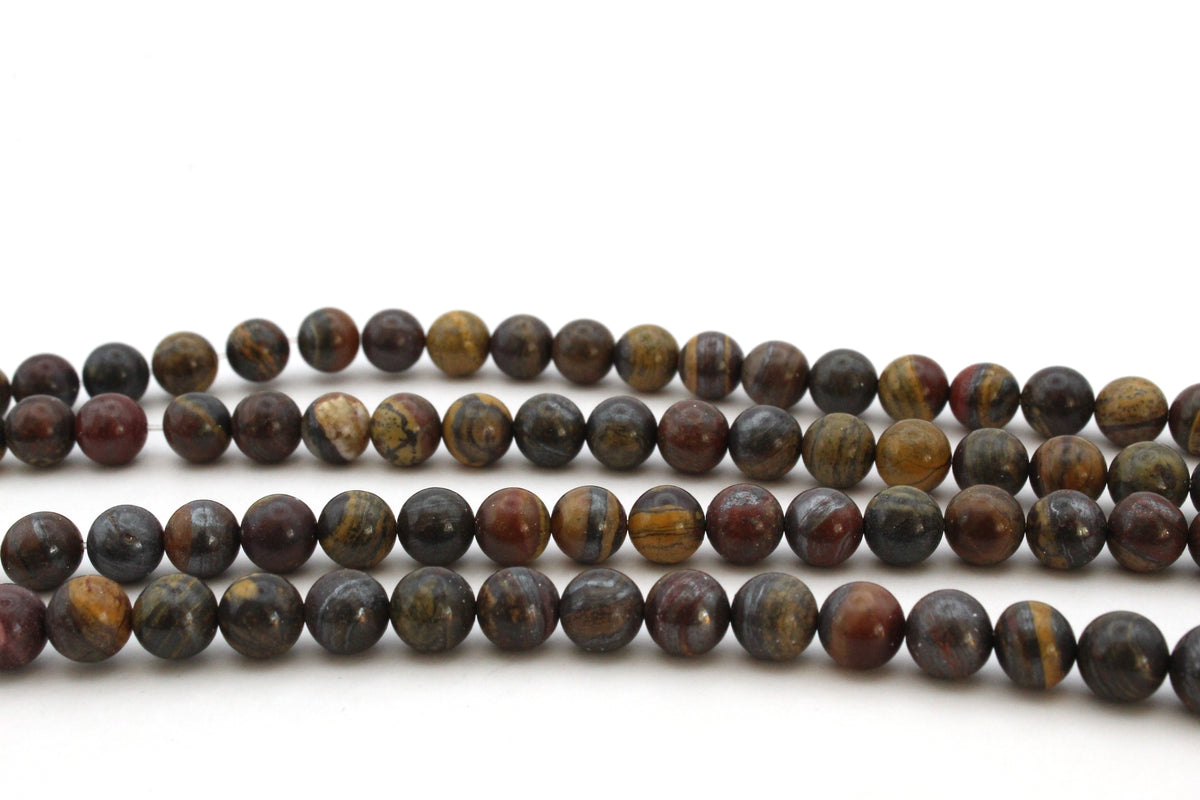 Iron Tiger Round Gemstone Beads 16" Strand