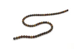 Iron Tiger Round Gemstone Beads 16" Strand