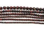Red Tiger Eye Round Gemstone Beads 16" Strand