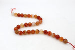 Carnelian Stone Round Faceted AB Gemstone Beads 16" Strand