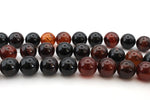 Carnelian Agate Stone Round Smooth Gemstone Beads 16" Strand