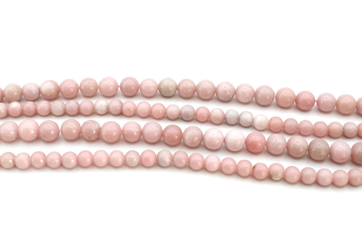 Pink Opal Round Gemstone Beads 16" Strand