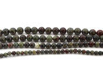 Dragon Bloodstone Round Gemstone Beads, 16 inches Strand