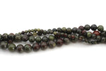 Dragon Bloodstone Round Gemstone Beads, 16 inches Strand