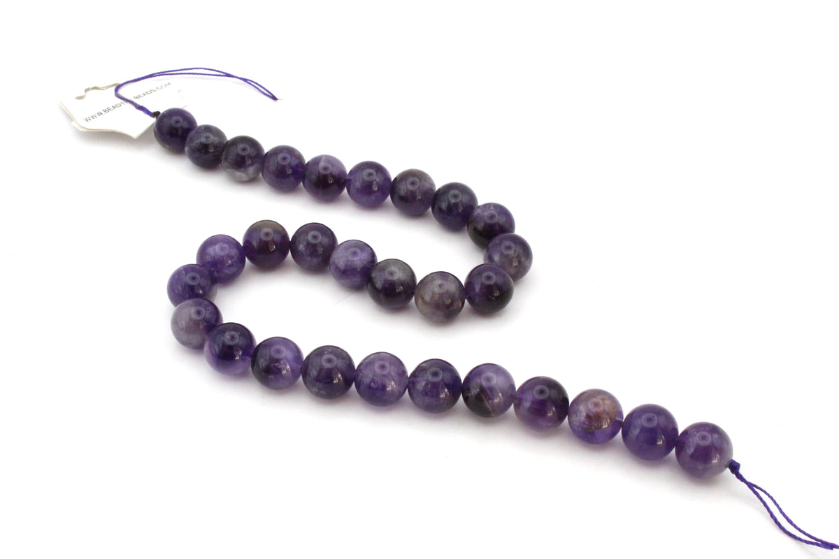 Amethyst Round Gemstone Beads 16" Strand