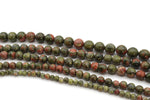 Unakite Round Gemstone Beads, 16 inches Strand