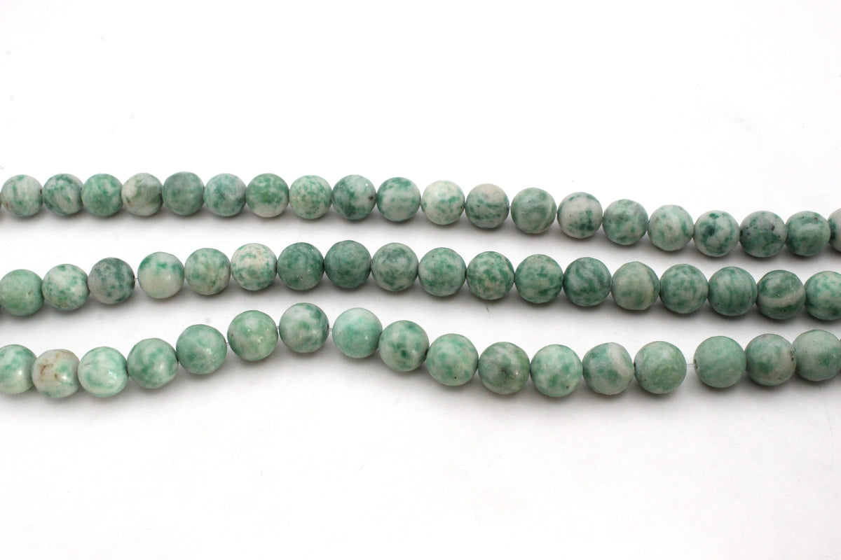 Green Jasper Round Gemstone Beads 16" Strand