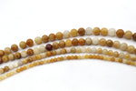 Yellow Jade Round Gemstone Beads, 16 inches Strand