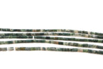 Moss Agate Bamboo 3 x 5 mm Gemstone Beads