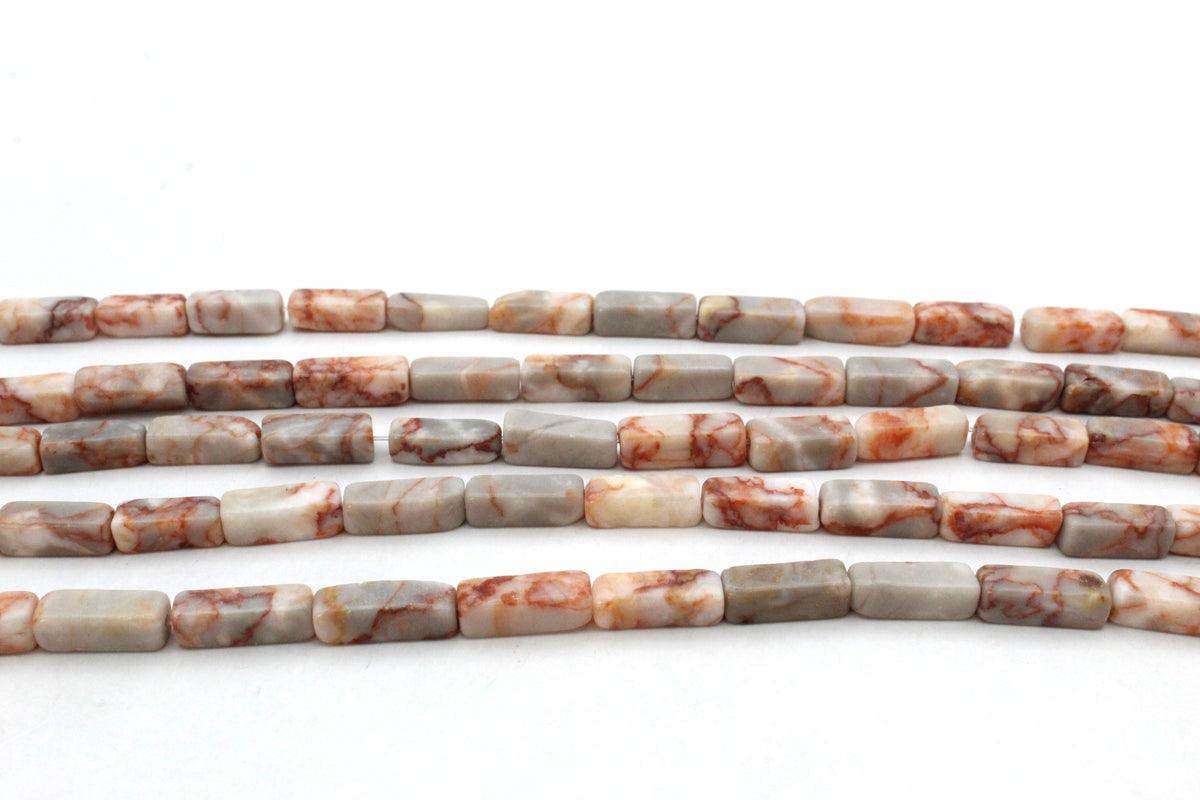 RedNetwork Jasper Rectangle 4 x 13 mm Gemstone Beads