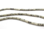 Black Spot Jasper Pipe 8 x 16 mm Gemstone Beads