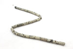 Black Spot Jasper Pipe 8 x 16 mm Gemstone Beads