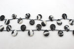 Black White Zebra Jasper Leaf Gemstone Beads