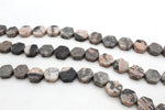 Pink Zebra Jasper Hexagonal 16 mm Gemstone Beads 16" Strand