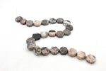 Pink Zebra Jasper Hexagonal 16 mm Gemstone Beads 16" Strand