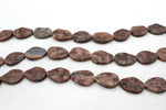 Coco Jasper Lotus Wavy 20 x 30 mm Gemstone Beads 16" Strand