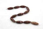 Coco Jasper Oval Faceted 12 x 35 mm Gemstone Beads 16" Strand