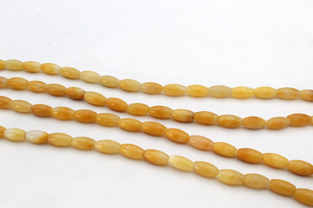 Yellow Jade Oval Tube 6 x 12 mm Gemstone Beads 16" Strand