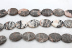 Pink Zebra Jasper Oval Flat 24 x 34 mm Gemstone Beads 16" Strand