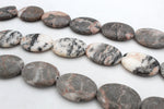 Pink Zebra Jasper Oval Flat 24 x 34 mm Gemstone Beads 16" Strand