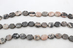Pink Zebra Jasper Hexagonal 13 x 18 mm Gemstone Beads 16" Strand