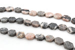 Pink Zebra Jasper Hexagonal 13 x 18 mm Gemstone Beads 16" Strand