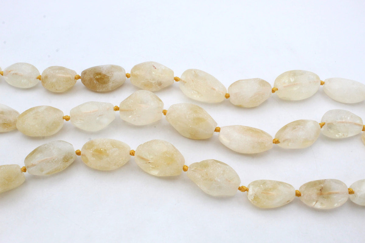 Citrine Rough Faceted Gemstone Beads 16" Strand