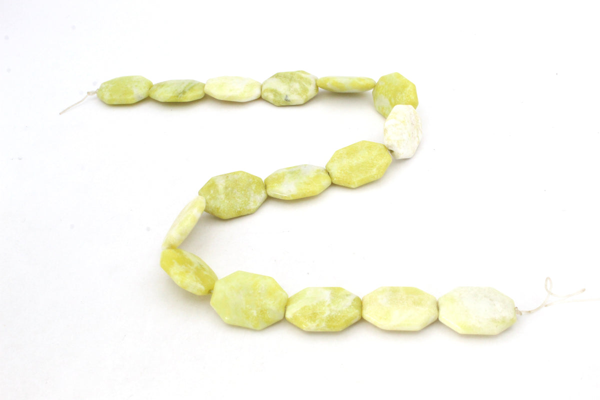 Lime Jasper Hexagonal 18 x 24 mm Gemstone Beads 16" Strand