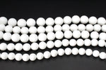 White Onyx Round Gemstone Beads 16" Strand