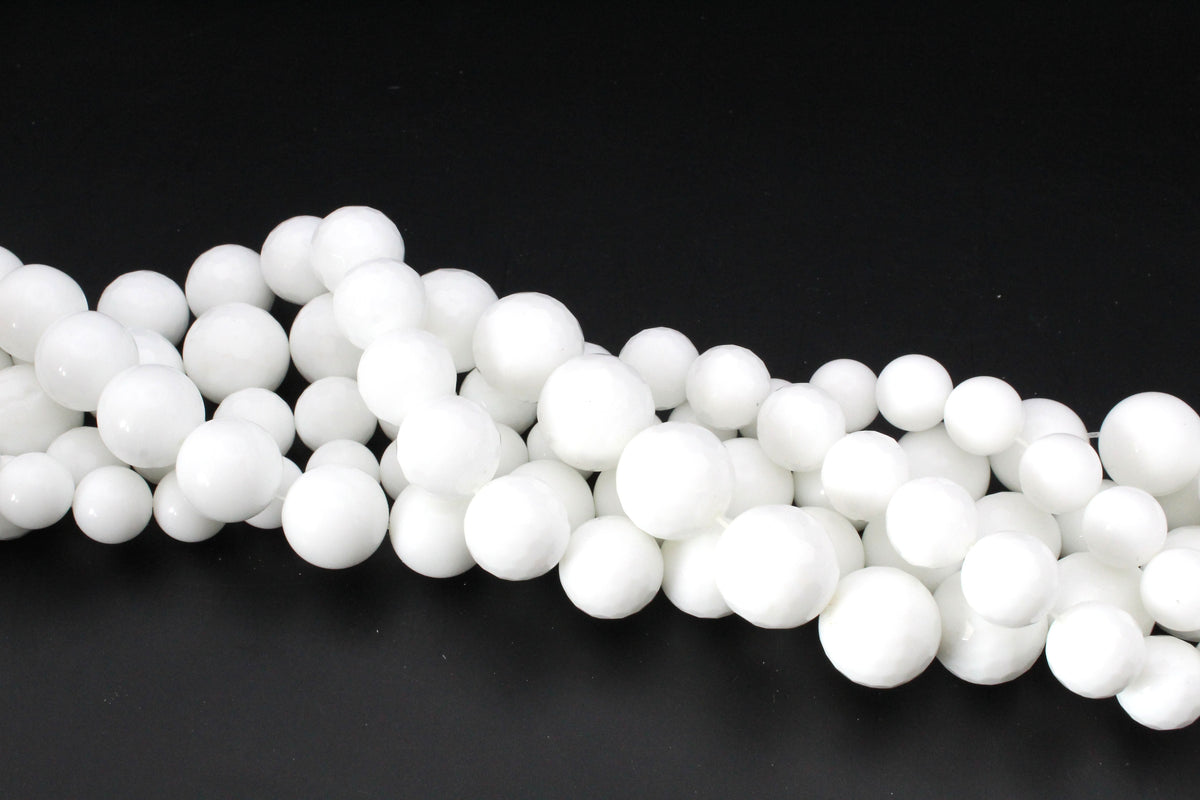 White Onyx Round Gemstone Beads 16" Strand