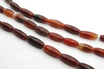 Cornelian Agate Stone Oval Tube 13 x 30 mm Gemstone Beads 16" Strand