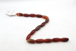 Cornelian Agate Stone Oval Tube 13 x 30 mm Gemstone Beads 16" Strand