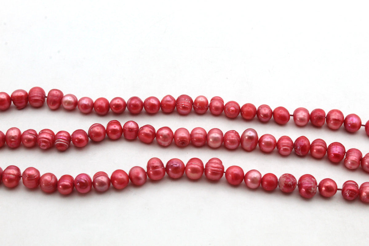 Fresh Water Red Pearl Round 6 mm