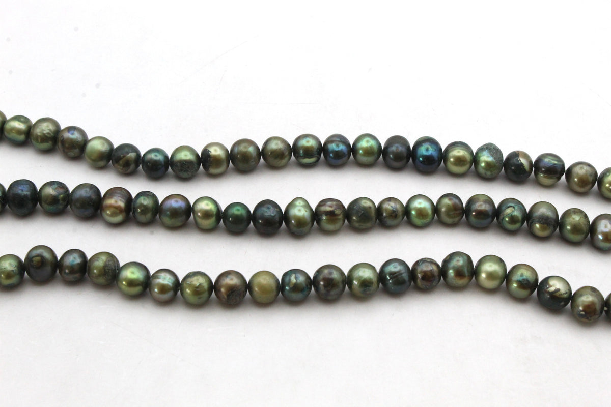 Fresh Water Green Pearl Round 8 mm